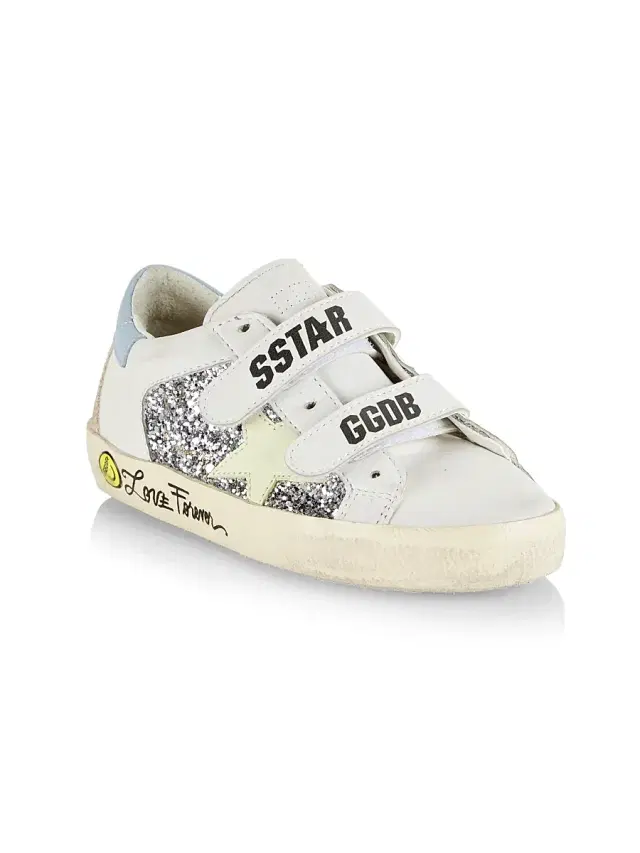 Golden Goose Baby Girl's, Little Girl's & Girl's Old School Glitter Sneakers - Silver White Yellow Blue 10 (Toddler)