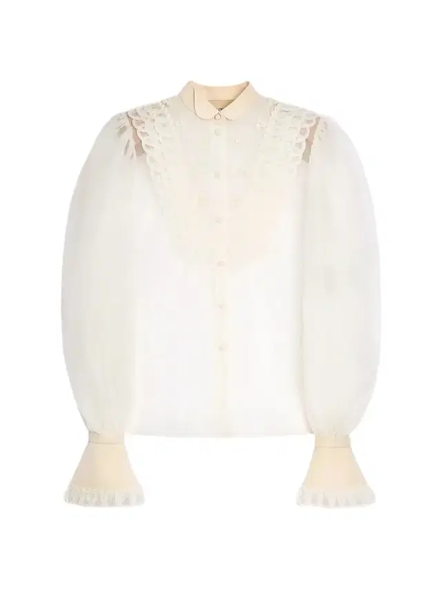 Valentino Garavani Women's Embroidered Organza Shirt - Vanilla