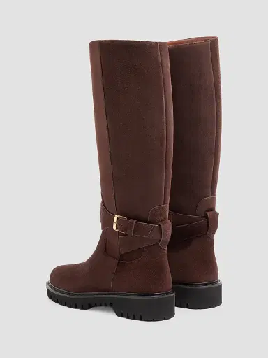 Valentino Garavani Women's VLogo Signature Split Leather 40MM Boots - Ebony - Size 12 | Thumbnail 3 Valentino Garavani Women's VLogo Signature Split Leather 40MM Boots - Ebony - Size 12 | Thumbnail 3