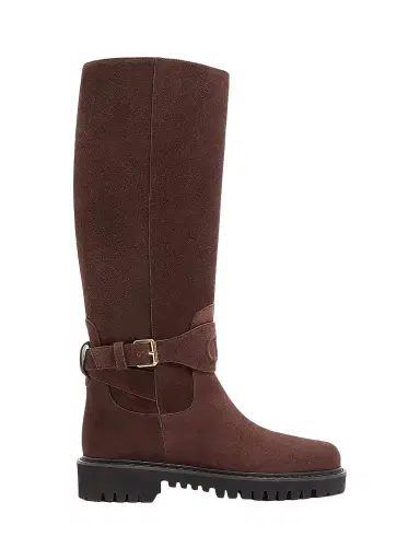 Valentino Garavani Women's VLogo Signature Split Leather 40MM Boots - Ebony - Size 12 | Thumbnail 1 Valentino Garavani Women's VLogo Signature Split Leather 40MM Boots - Ebony - Size 12 | Thumbnail 1