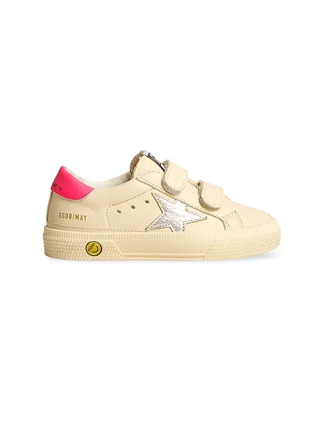Golden Goose Girl's May School Star Leather Low-Top Sneakers - Cream Silver Fucsia 3.5 (Baby)