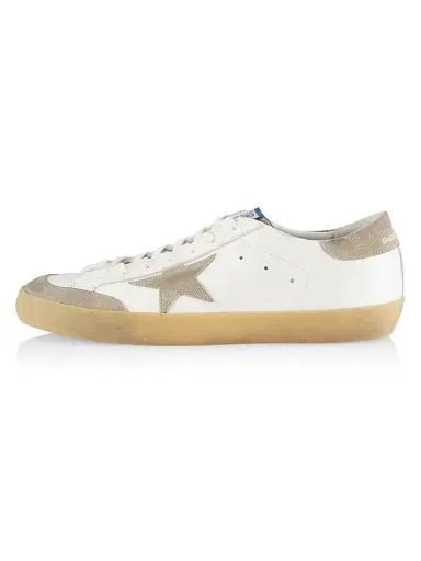 Golden Goose Men's Super-Star Penstar Leather Low-Top Sneakers - Milky Taupe | Thumbnail 6