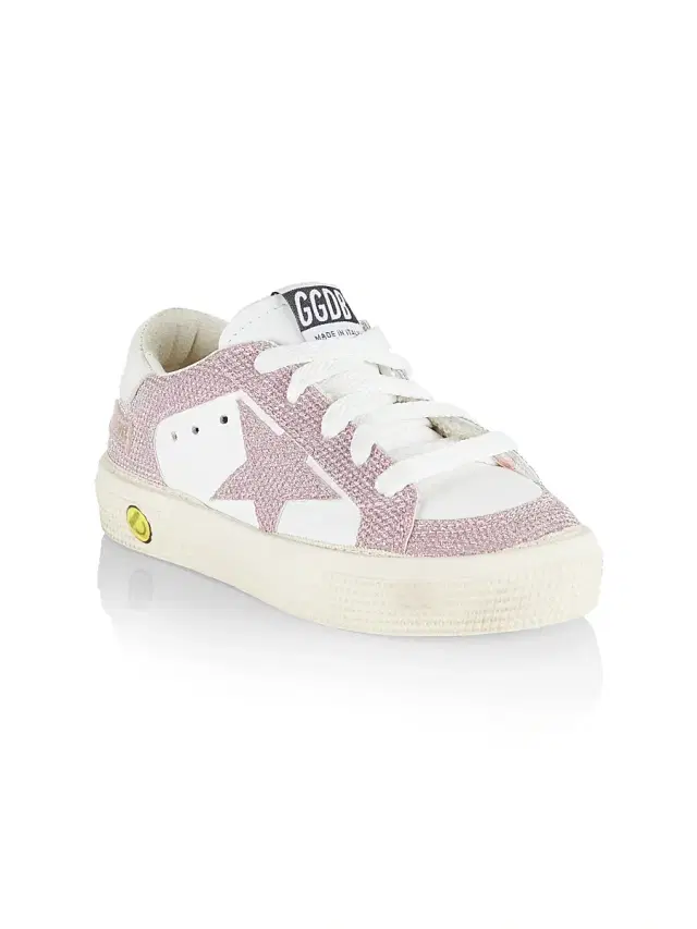 Golden Goose Baby Girl's, Little Girl's & Girl's May Glitter Platform Sneakers - White Pink 12 (Child)