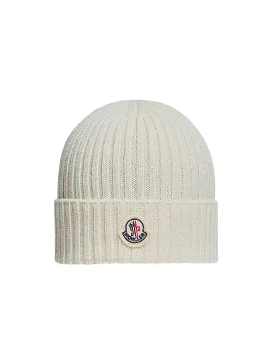Moncler Little Girl's & Girl's Beanie Hat in Wool - White - Size Small | Thumbnail 1