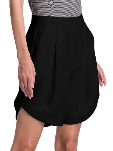 Giorgio Armani Women's Techno Cady Draped Bermuda Shorts - Black Beauty | Thumbnail 4 Giorgio Armani Women's Techno Cady Draped Bermuda Shorts - Black Beauty | Thumbnail 4