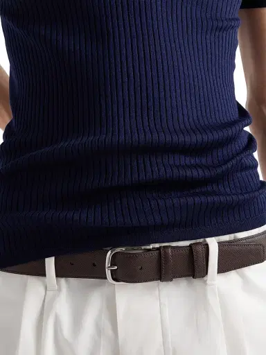 Prada Men's Saffiano Leather Belt - Brown - Size 42 | Thumbnail 3