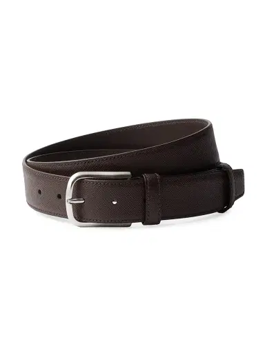 Prada Men's Saffiano Leather Belt - Brown - Size 42 | Thumbnail 1