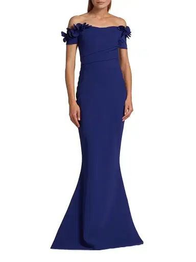 Chiara Boni La Petite Robe Women's Yiana Floral Appliqué Gown | Thumbnail 3 Chiara Boni La Petite Robe Women's Yiana Floral Appliqué Gown | Thumbnail 3