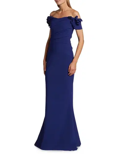 Chiara Boni La Petite Robe Women's Yiana Floral Appliqué Gown | Thumbnail 4 Chiara Boni La Petite Robe Women's Yiana Floral Appliqué Gown | Thumbnail 4
