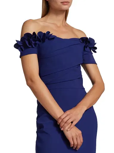 Chiara Boni La Petite Robe Women's Yiana Floral Appliqué Gown | Thumbnail 6 Chiara Boni La Petite Robe Women's Yiana Floral Appliqué Gown | Thumbnail 6