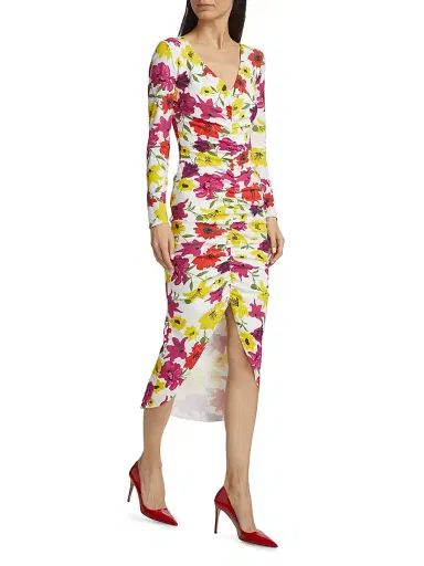 Chiara Boni La Petite Robe Women's Tatangela Floral Ruched Midi-Dress | Thumbnail 2