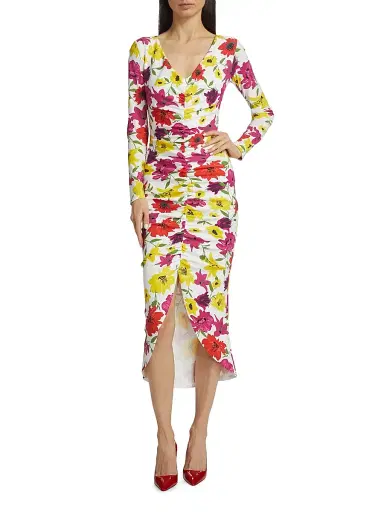 Chiara Boni La Petite Robe Women's Tatangela Floral Ruched Midi-Dress | Thumbnail 3