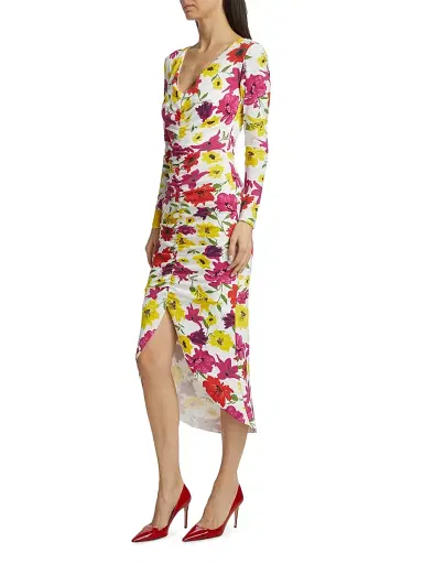 Chiara Boni La Petite Robe Women's Tatangela Floral Ruched Midi-Dress | Thumbnail 4