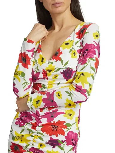 Chiara Boni La Petite Robe Women's Tatangela Floral Ruched Midi-Dress | Thumbnail 6