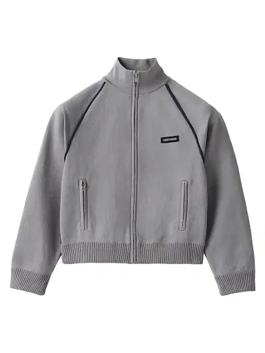 Miu Miu Women's Technical Yarn Zipper Cardigan - Grey | Thumbnail 1