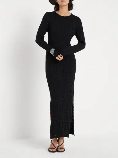 Brunello Cucinelli Women's Cotton Dazzling Cables Knit Dress | Thumbnail 6