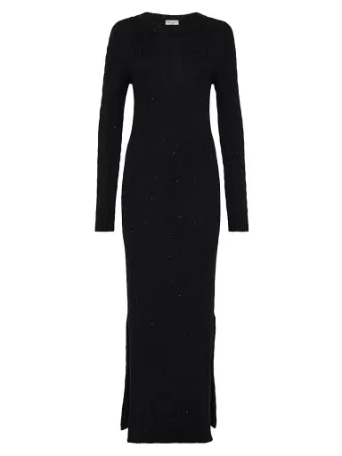 Brunello Cucinelli Women's Cotton Dazzling Cables Knit Dress | Thumbnail 1