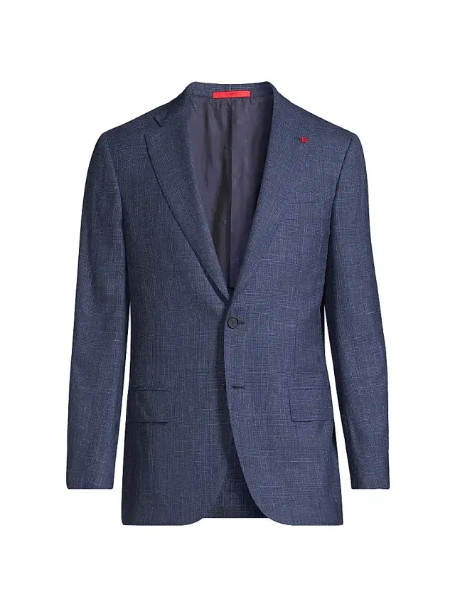 Isaia Men's Sanita Wool-Blend Suit Jacket - Blue