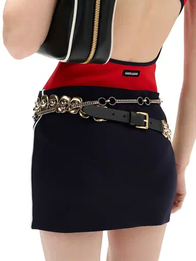 Miu Miu Women's Technical Yarn Miniskirt | Thumbnail 3 Miu Miu Women's Technical Yarn Miniskirt | Thumbnail 3