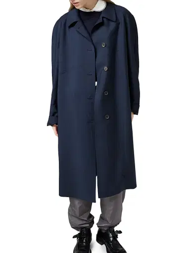 Miu Miu Women's Single Breasted Kid Mohair Coat - Blue - Size 12 | Thumbnail 4