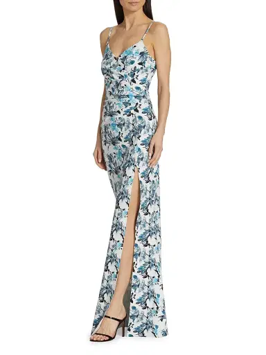 Chiara Boni La Petite Robe Women's Marga Gathered Floral Gown | Thumbnail 4