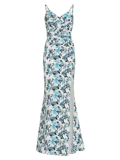 Chiara Boni La Petite Robe Women's Marga Gathered Floral Gown | Thumbnail 1