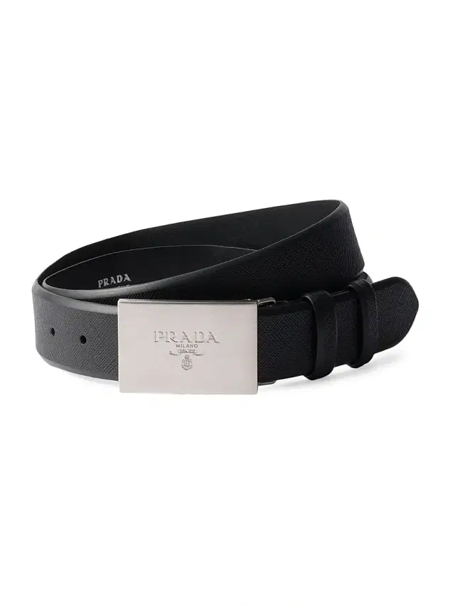 Prada Men's Saffiano Leather Belt - Black