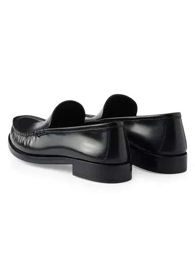 Prada Women's Brushed Leather Loafers - Black - Size 7.5 | Thumbnail 3
