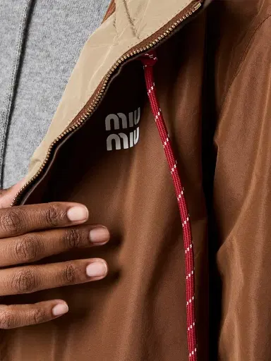 Miu Miu Women's Technical Fabric Hoodie Jacket | Thumbnail 5 Miu Miu Women's Technical Fabric Hoodie Jacket | Thumbnail 5
