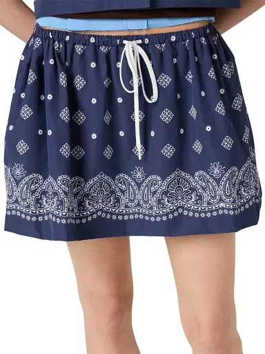 Miu Miu Women's Bandana Print Poplin Miniskirt | Thumbnail 2