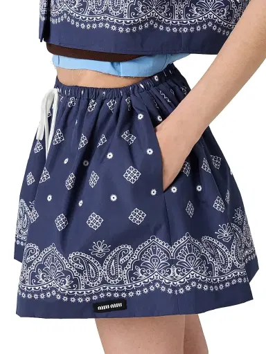 Miu Miu Women's Bandana Print Poplin Miniskirt | Thumbnail 3