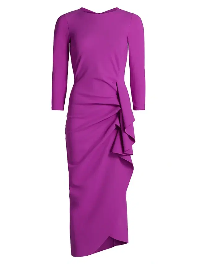 Chiara Boni La Petite Robe Women's Gathered Side Midi-Dress - Magenta