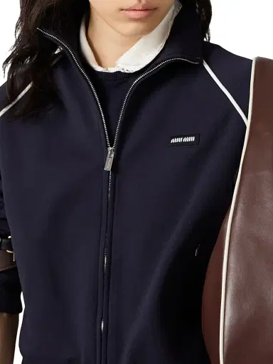 Miu Miu Women's Technical Yarn Zipper Cardigan | Thumbnail 5 Miu Miu Women's Technical Yarn Zipper Cardigan | Thumbnail 5