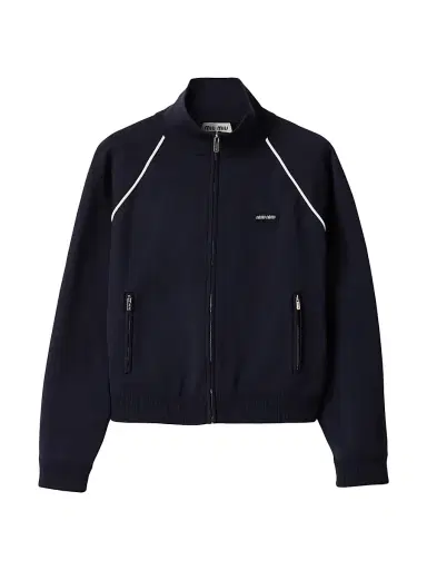 Miu Miu Women's Technical Yarn Zipper Cardigan | Thumbnail 1 Miu Miu Women's Technical Yarn Zipper Cardigan | Thumbnail 1