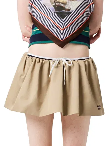Miu Miu Women's Chino Miniskirt - Beige Khaki | Thumbnail 2