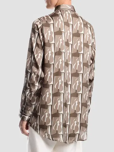 Emporio Armani Men's Abstract-Print Sport Shirt - Stampa Fantasia Marrone - Size XXL | Thumbnail 3
