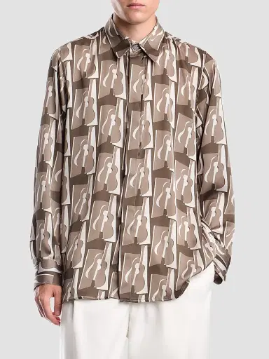 Emporio Armani Men's Abstract-Print Sport Shirt - Stampa Fantasia Marrone - Size XXL | Thumbnail 4