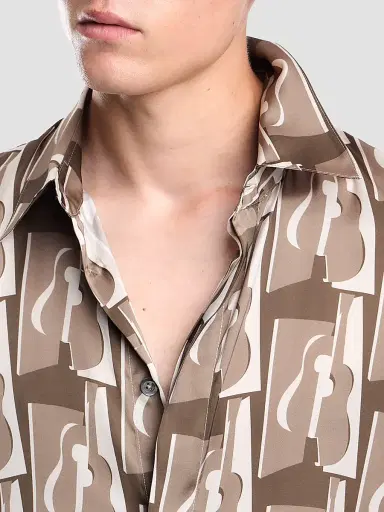 Emporio Armani Men's Abstract-Print Sport Shirt - Stampa Fantasia Marrone - Size XXL | Thumbnail 6