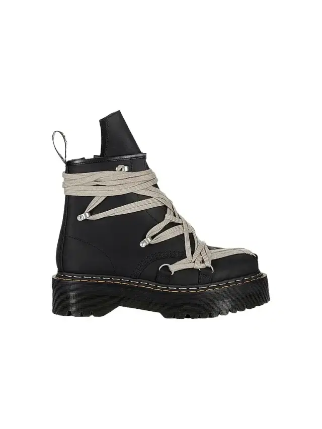 Rick Owens Women's Dr. Martens x  1460 Quad-Sole Megalace Leather Boots - Black