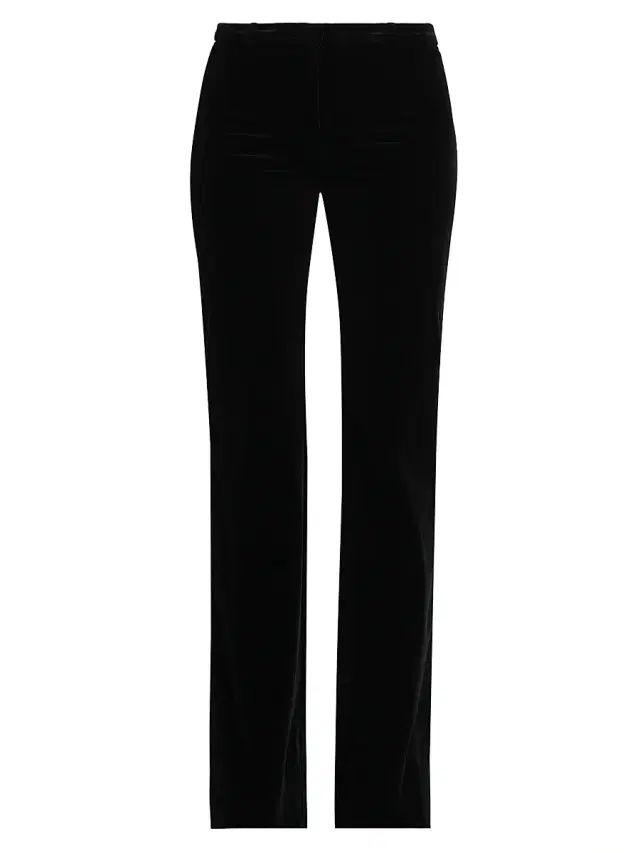 Etro Women's Velvet Low-Rise Boot-Cut Pants - Black