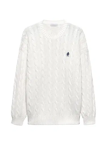 Prada Men's Cotton Crewneck Sweater - White - Size 42 | Thumbnail 1 Prada Men's Cotton Crewneck Sweater - White - Size 42 | Thumbnail 1