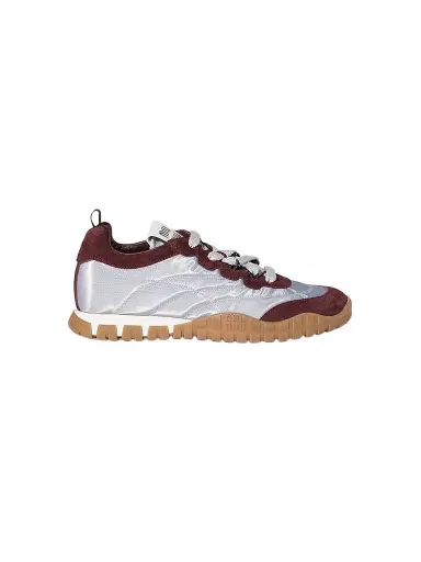 Miu Miu Women's Tyre Technical Fabric and Suede Sneakers - Grey Multicolor - Size 11 | Thumbnail 1