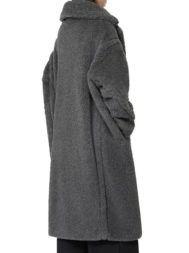 Max Mara Women's Teddy Bear Icon Coat in Alpaca and Wool - Medium Grey - Size Medium | Thumbnail 3