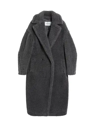 Max Mara Women's Teddy Bear Icon Coat in Alpaca and Wool - Medium Grey - Size Medium | Thumbnail 1