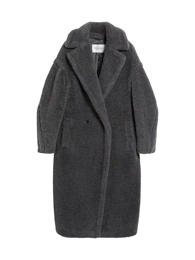 Max Mara Women's Teddy Bear Icon Coat in Alpaca and Wool Grey