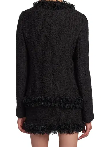 Dolce & Gabbana Women's Boucle Knit Fringe Trim Jacket - Nero - Size 12 | Thumbnail 5
