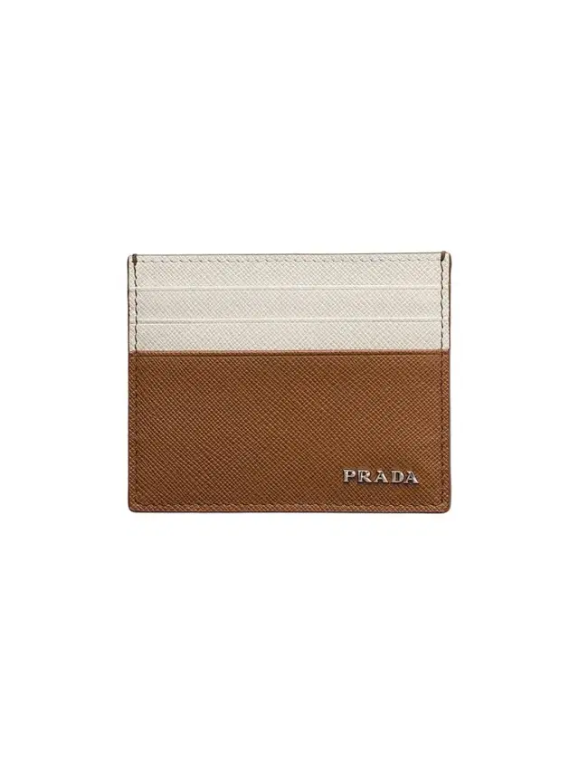 Prada Men's Saffiano Leather Card Holder - Brown