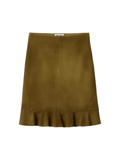 Miu Miu Women's Waxed Suede Skirt - Green - Size 6 | Thumbnail 1 Miu Miu Women's Waxed Suede Skirt - Green - Size 6 | Thumbnail 1