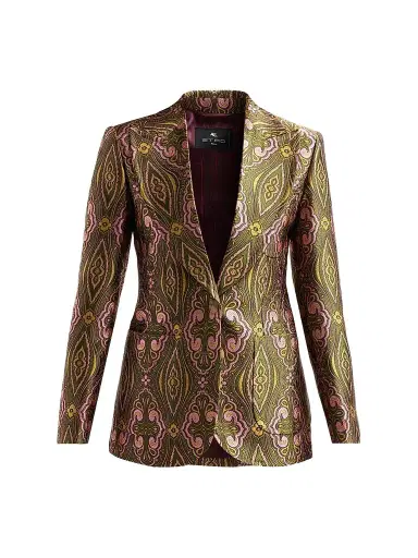 Etro Women's Tapestry Jacqaurd Blazer - Multicolor Green Base | Thumbnail 1 Etro Women's Tapestry Jacqaurd Blazer - Multicolor Green Base | Thumbnail 1