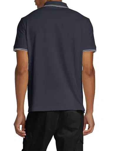 Stone Island Men's Core Classic Cotton-Blend Polo Shirt - Navy Blue - Size Small | Thumbnail 5